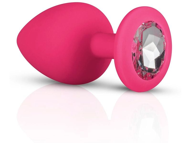 Easytoys Anal Plug aus Silikon mit Diamant Pink Sexspielzeug Kollektion für die anale Stimulation