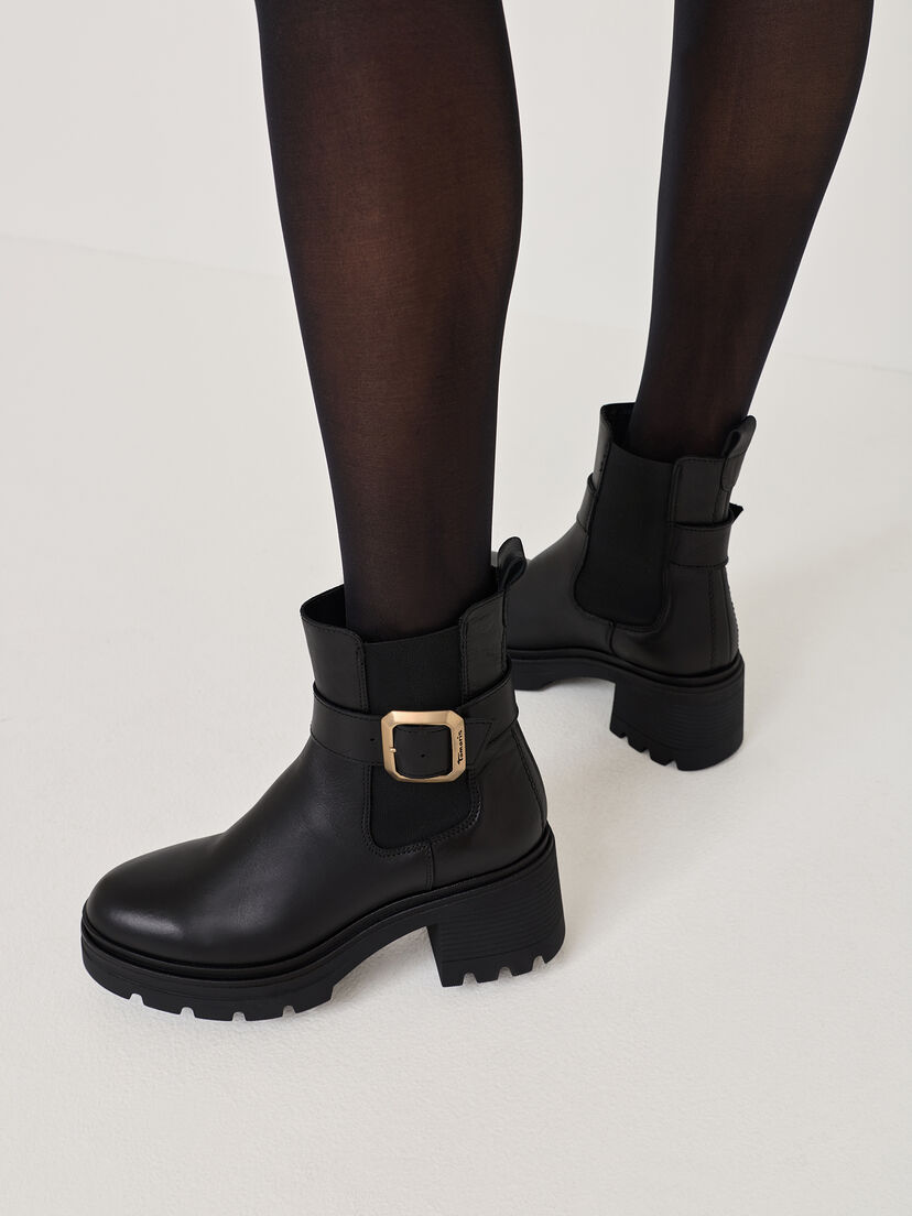 Leren Chelseaboot - zwart