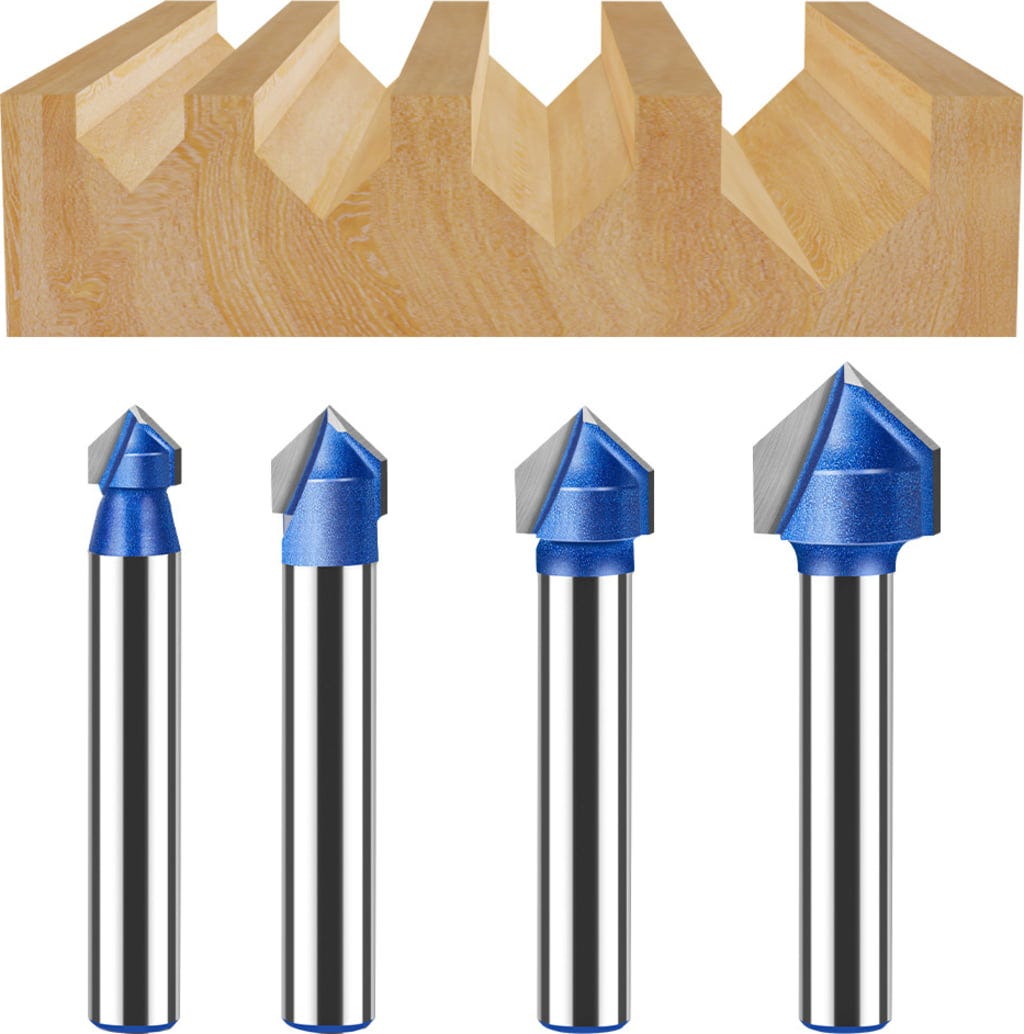 Twotrees  V-Nutfräser 90° 6 mm 4er-Set    Zubehör für Präzisionsarbeiten