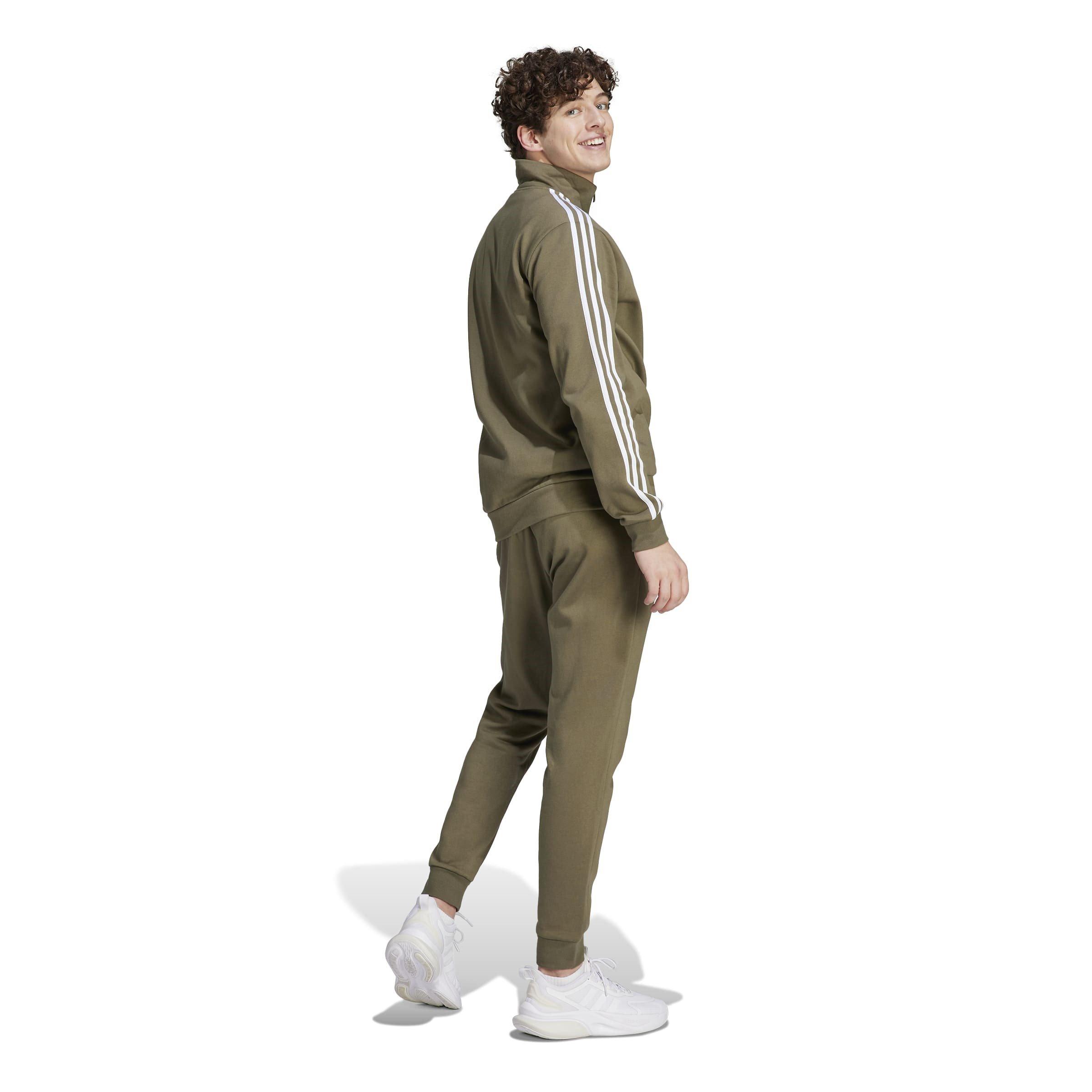 adidas 3 Stripes Fleece Tracksuit Mens