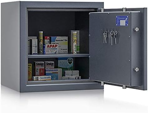 Wertschutzschrank Grad 1 EN 1143-1 Osprey 3 | H500xB500xT420 | Doppelbartschloss mit 3 Schlüssel | ECB-S Zertifiziert | passend für A4-Ordner | 1 Fachboden | 71 kg