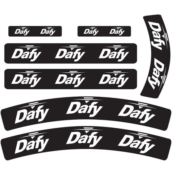 Dafy Moto - Planche Stickers TT Noir / Blanc