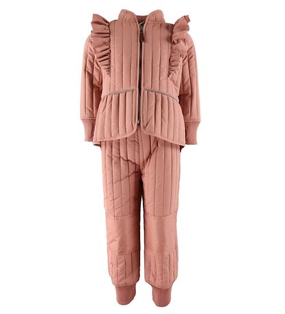 En Fant Termot?j - Old Rose m. Fl?ser