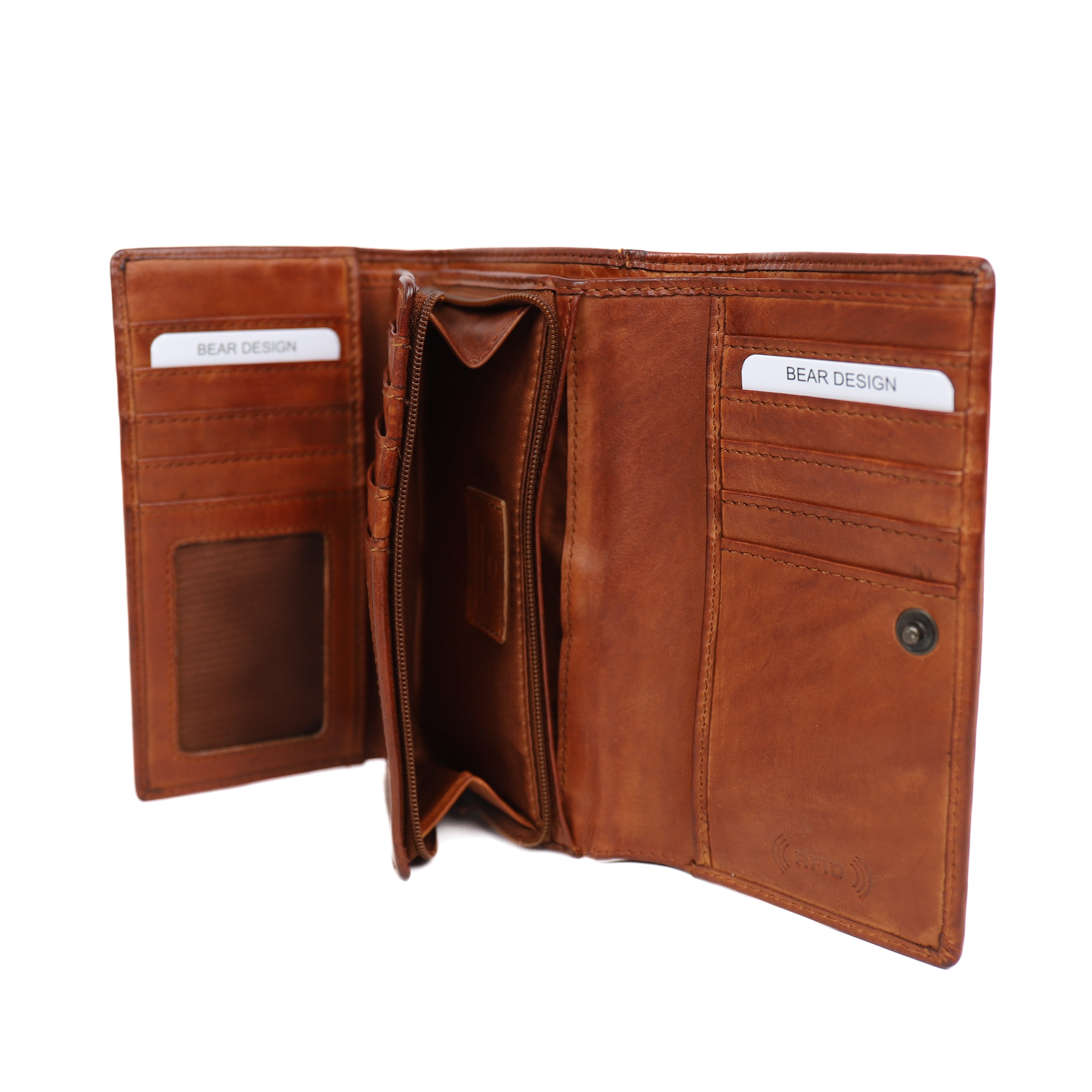 Overslag portemonnee 'Marit' cognac Cognac