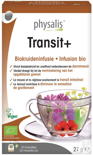Physalis Transit+ Infusion Bio Sachets Infusettes 20x1,5g