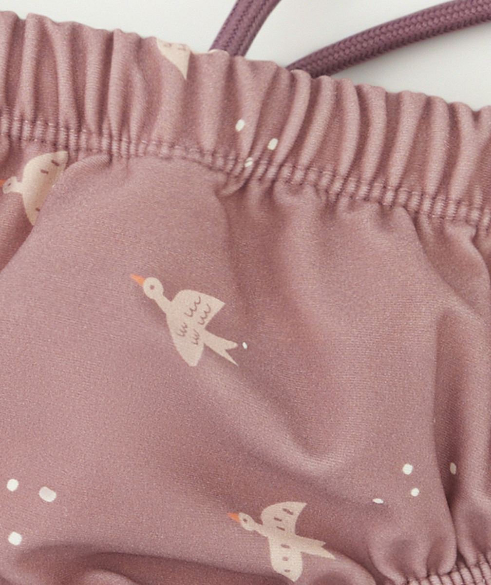 FRESKCOUCHE DE BAIN BÉBÉ FILLE HIRONDELLES VIEUX ROSE