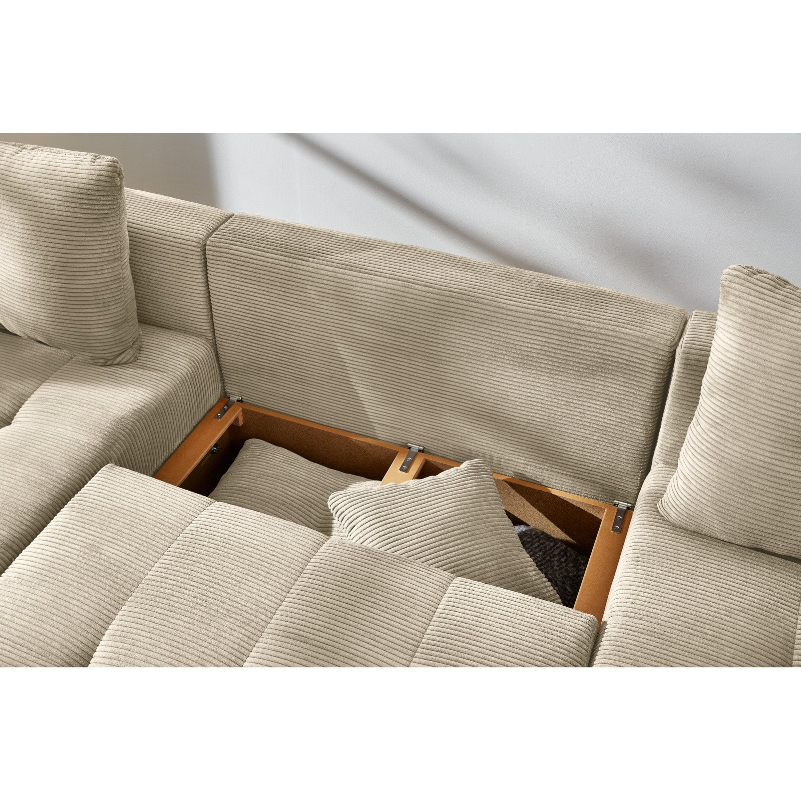 Wohnlandschaft Leon Stoff Cord greige