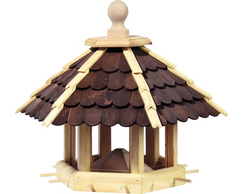 Voederhuisje met houten dakspanen 55x62x43 cm