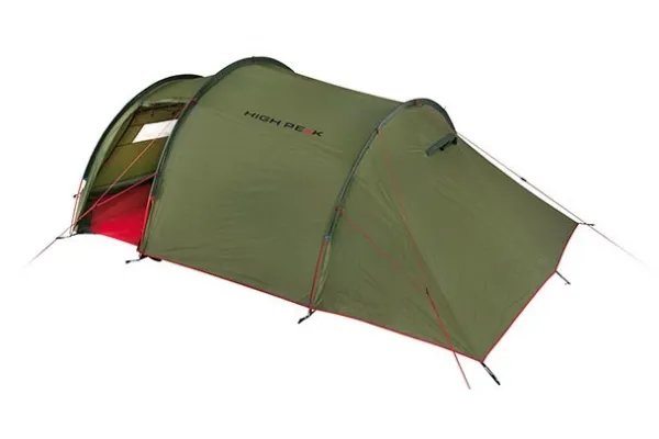 High Peak Falcon 4, Camping, Tunneltelt, 4 person(er), 5,9 kg, Grøn, Rød