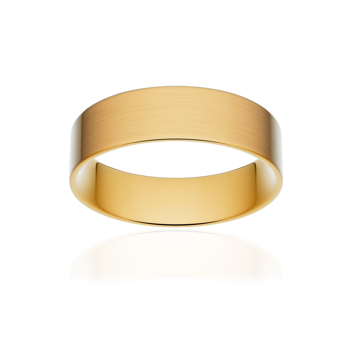 Alliance or 750 jaune brossé ruban plat confort 5,5mm