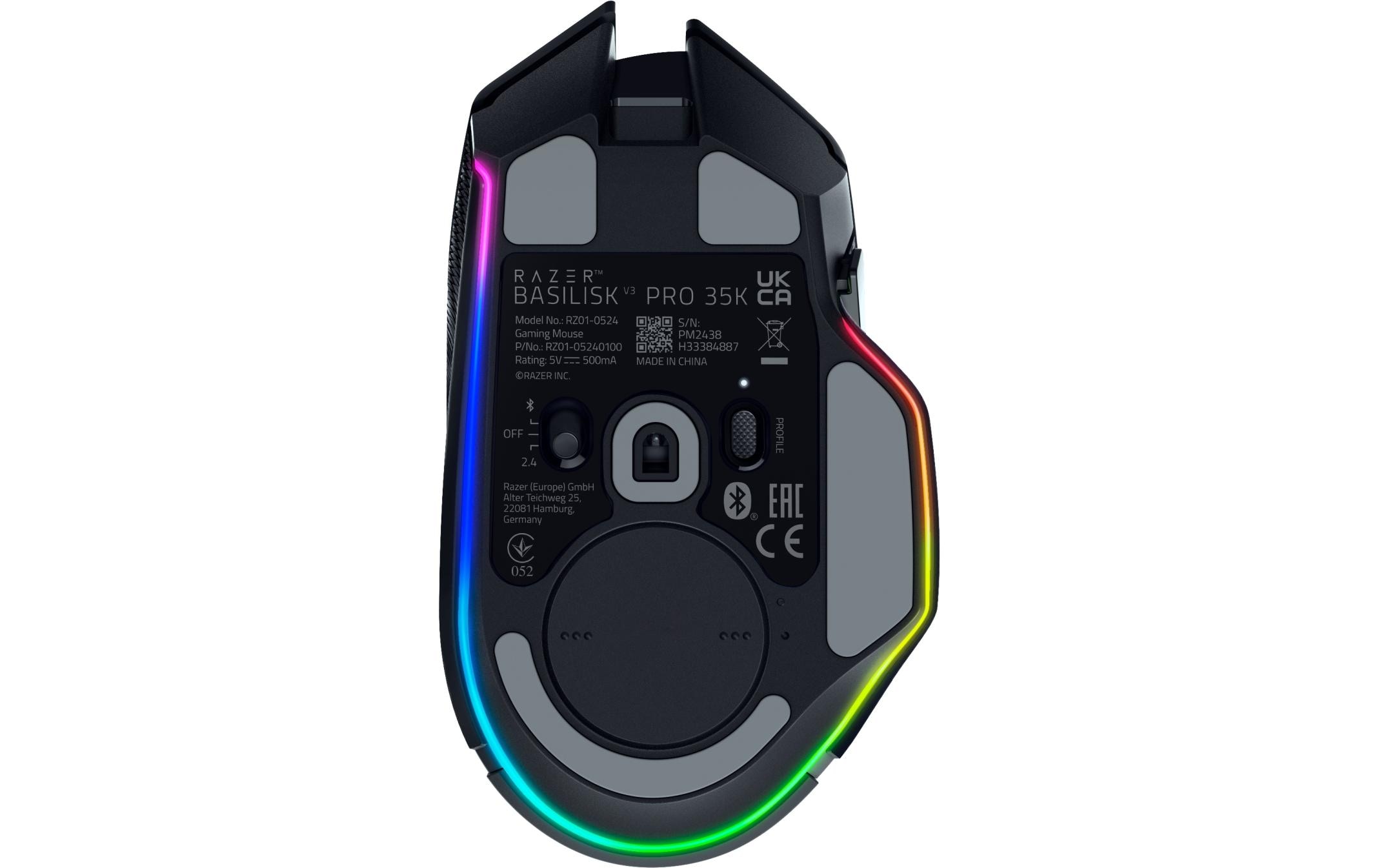 Gaming-Maus Razer Basilisk V3 Pro 35k Schwarz<br>Kabelloser ergonomischer RGB-Gaming-Maus