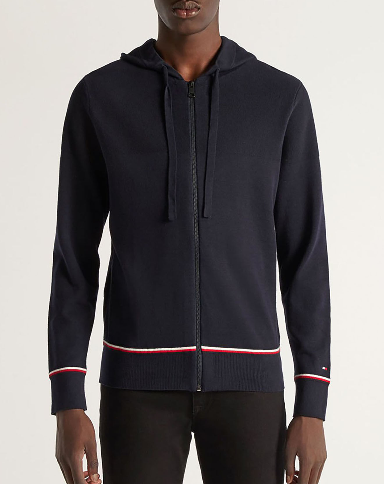 Tommy Hilfiger Gilet zippé à capuche bleu marine