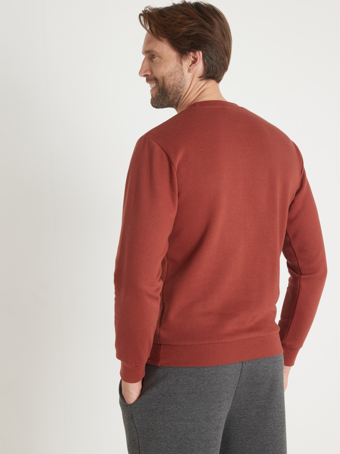 Sweat-shirt molleton encolure ronde