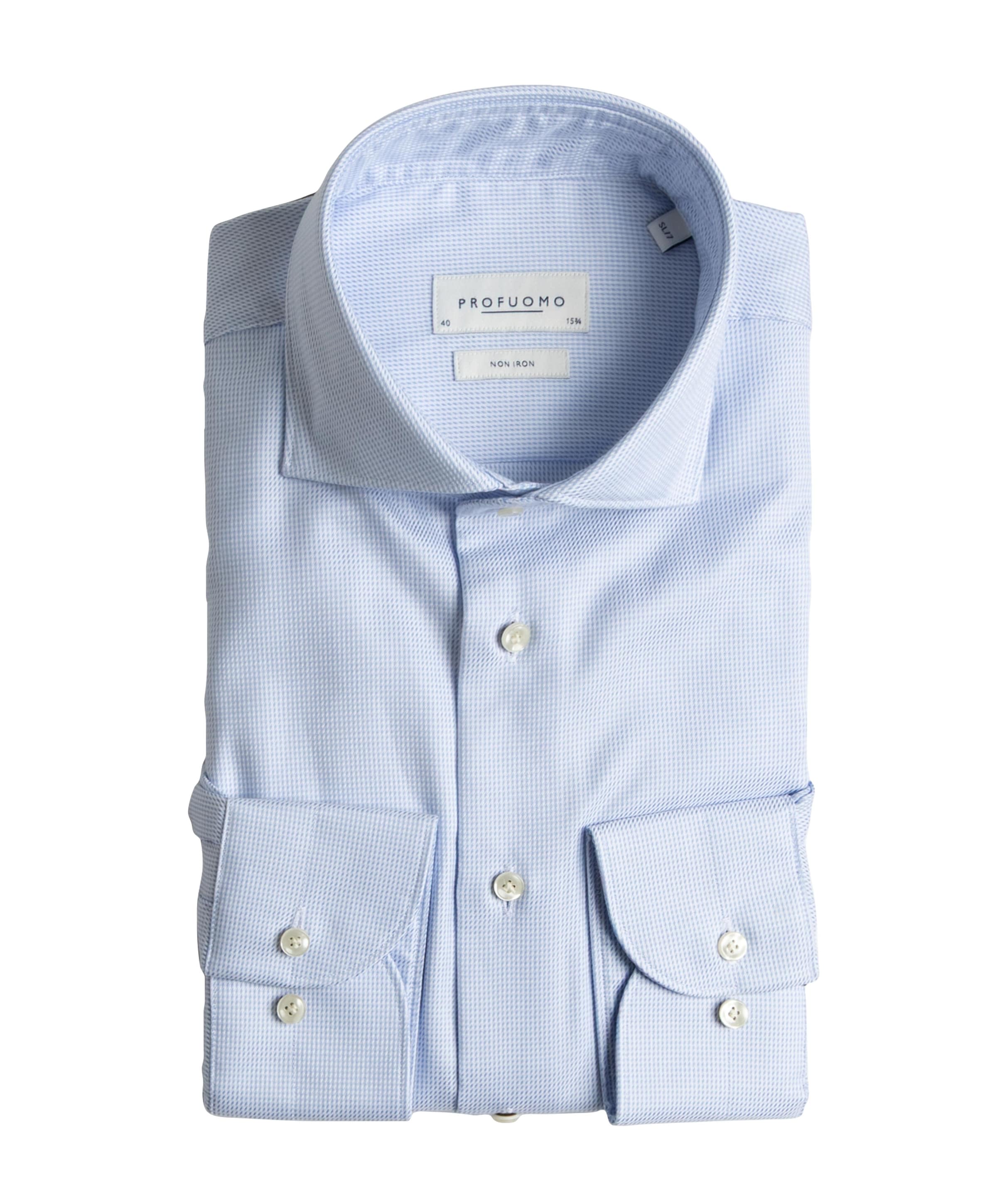 Profuomo Heren overhemd extra lange mouw blauw
