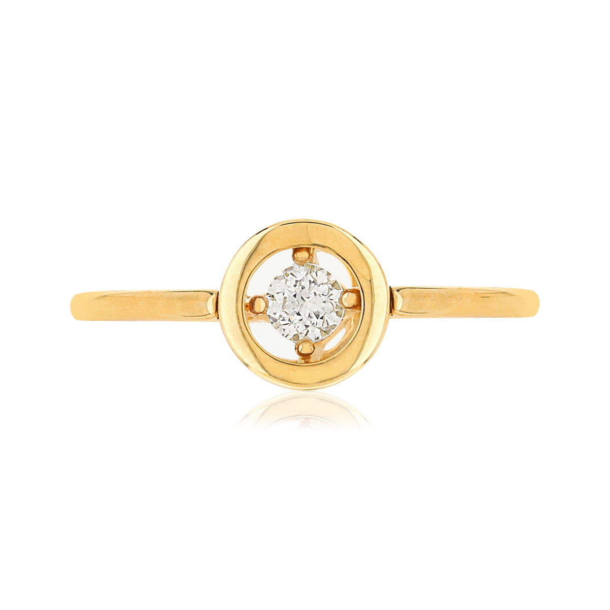 Bague or 375 diamant