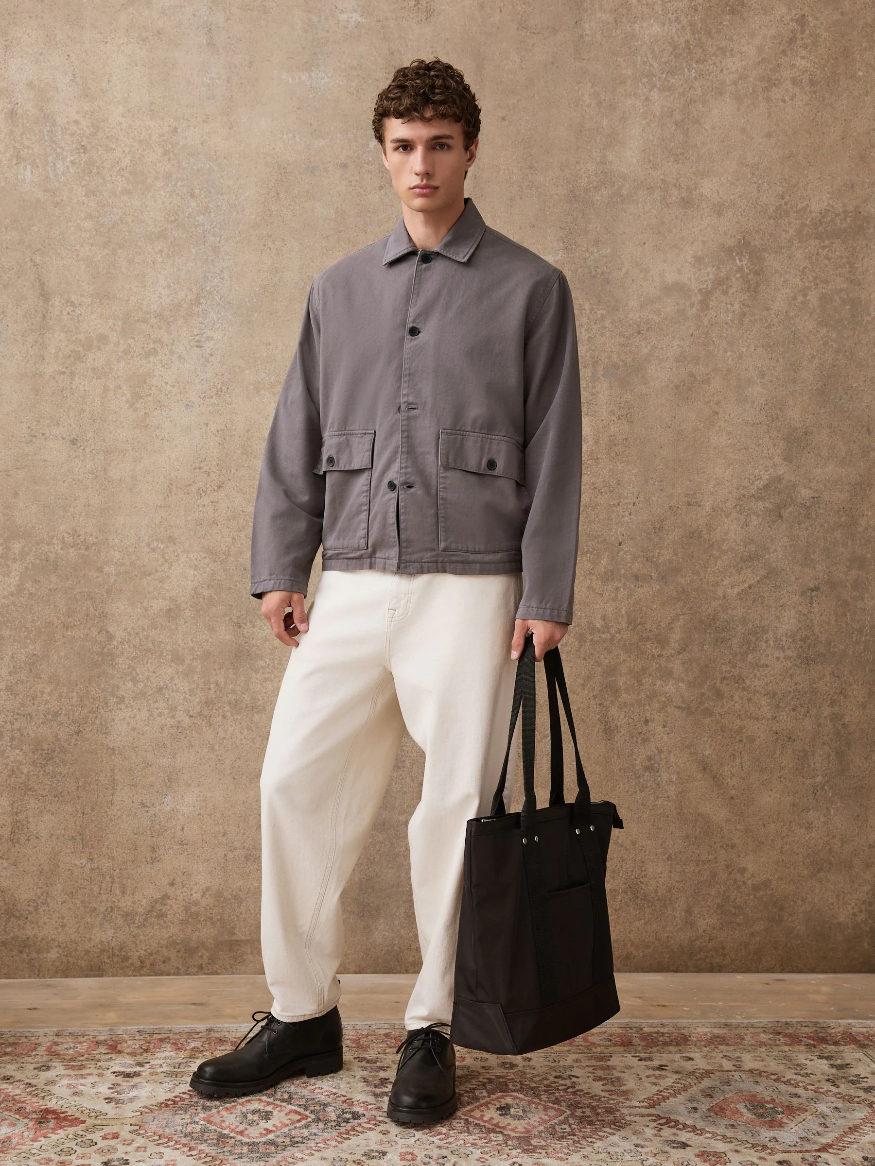 Antraciet - Boxy Fit Twill Shacket