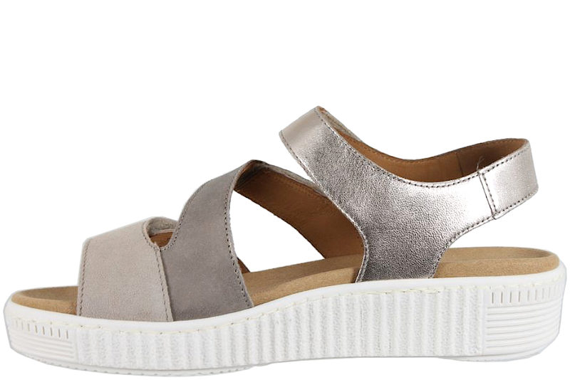 GABOR METALLIC SØLV SANDAL I NUBUCK