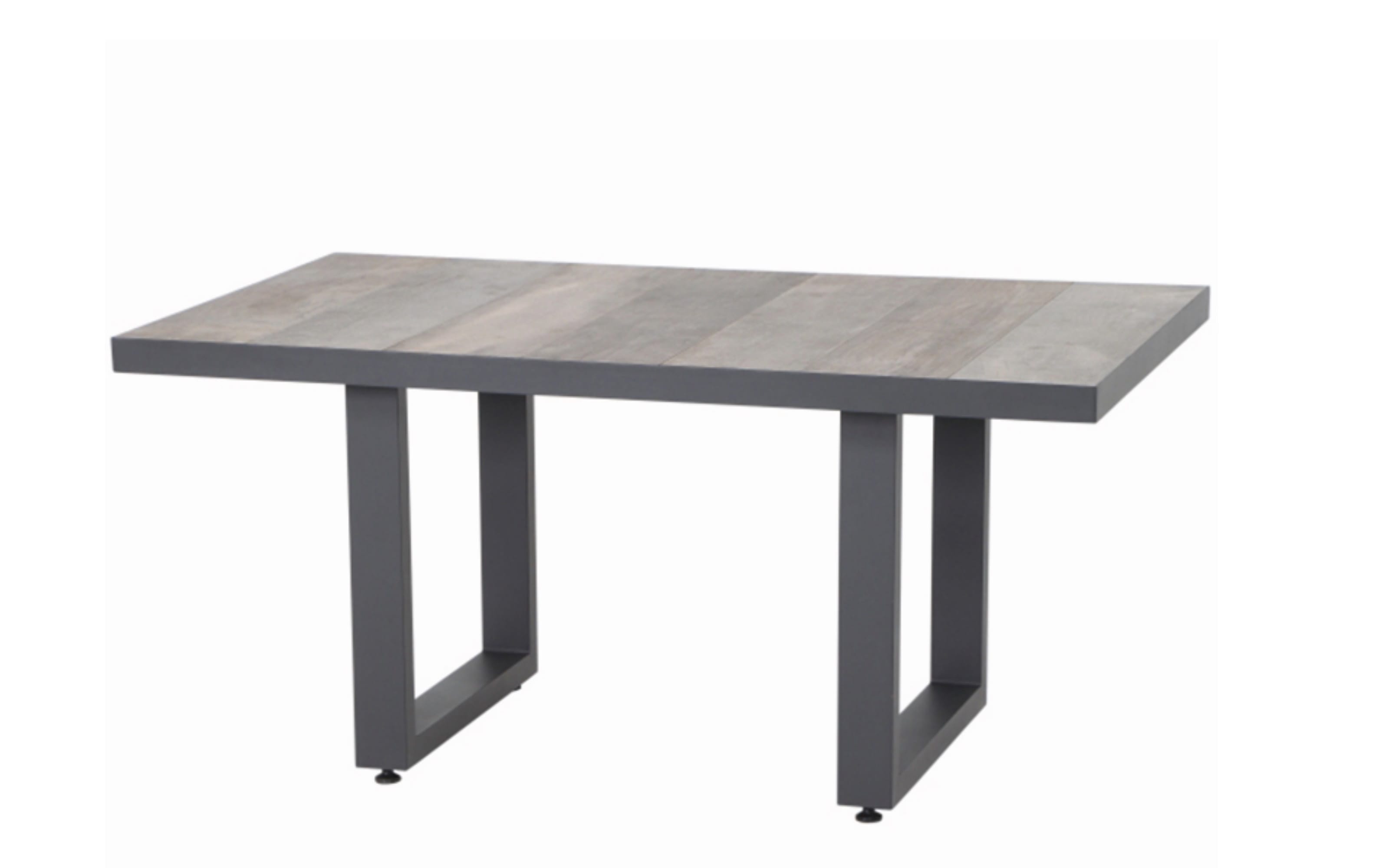 Dining Tisch Corido, Gestell in anthrazit, Tischplatte washed grey
