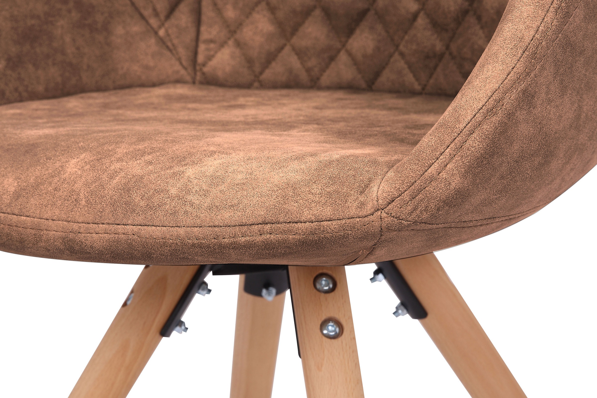 Kayoom Polsterstuhl »Stuhl Chadwick 110 2er-Set, stilvolles Design, in Naturfarben gehalten« (Set) 2 Stk.bequem, Holzbeine, weich gepolstert, stilvolles Design