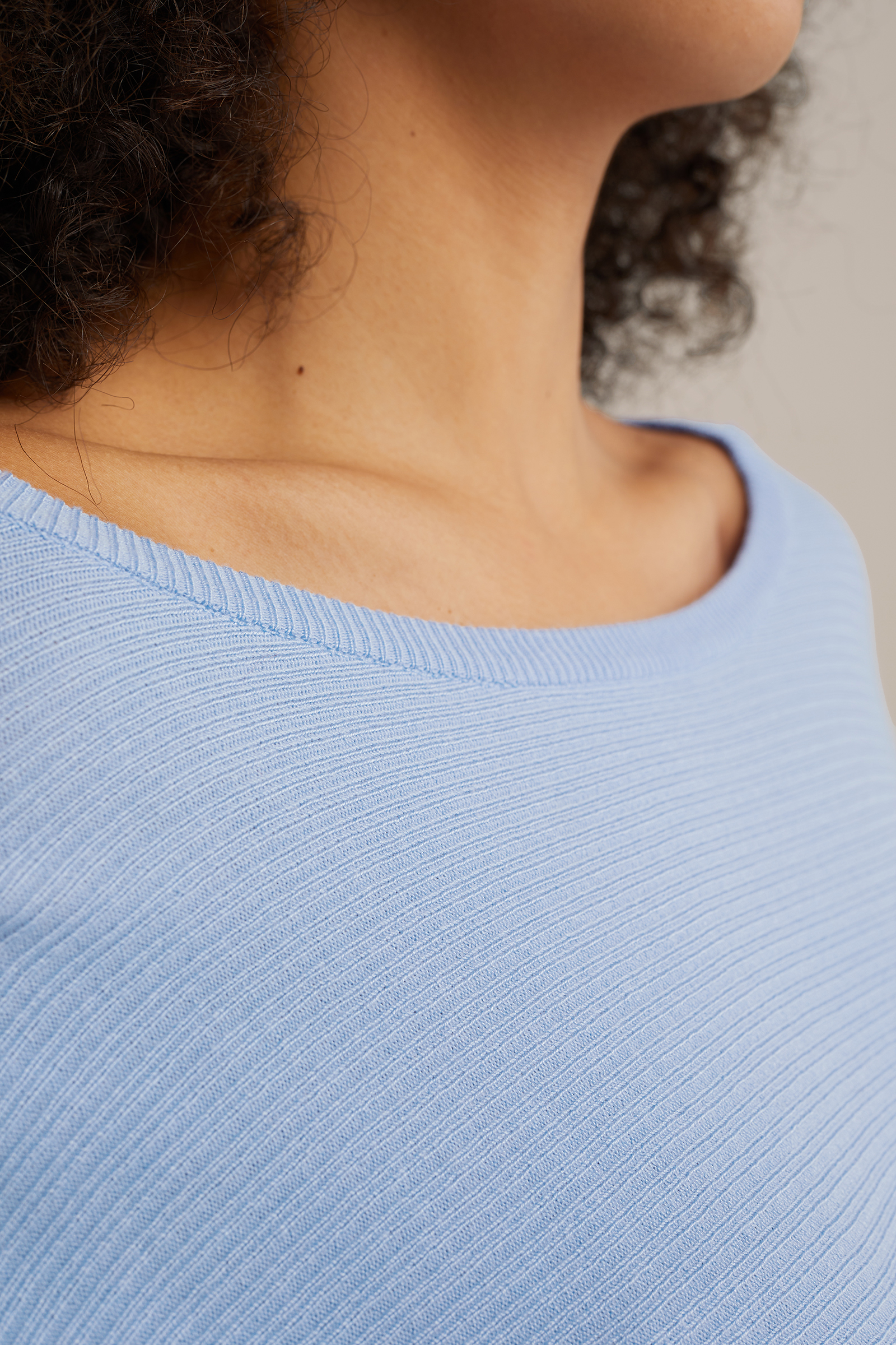 gebreide trui met structuur WE Fashion Lichtblauw
