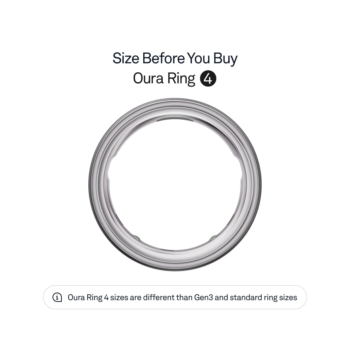 Oura-ring smarttring 4 størrelse 4 (Brushed Silver)