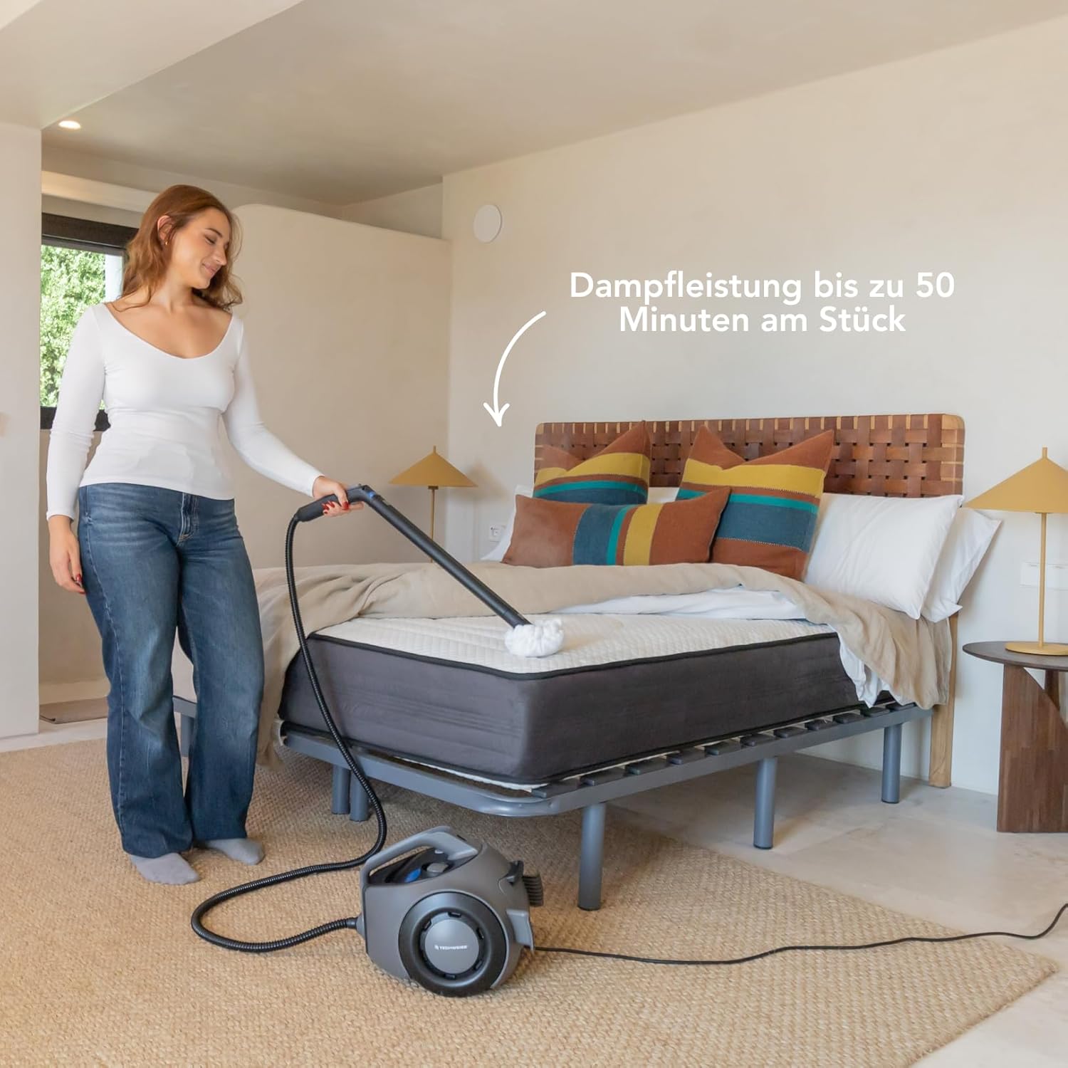 TS2 Dampfreiniger – 100+ Oberflächen – 50 Minuten Dampf – 4 Bar – Reinigungsgerät – Dampfreiniger für Böden
