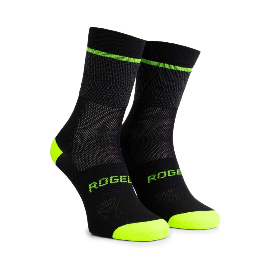 Rogelli Hero 2 Cykelstrømper Sort/Fluorescerende Grøn