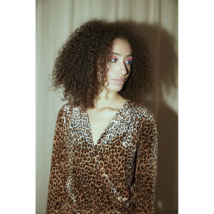 HUNKØN Angela Velour Jumpsuit Leopard