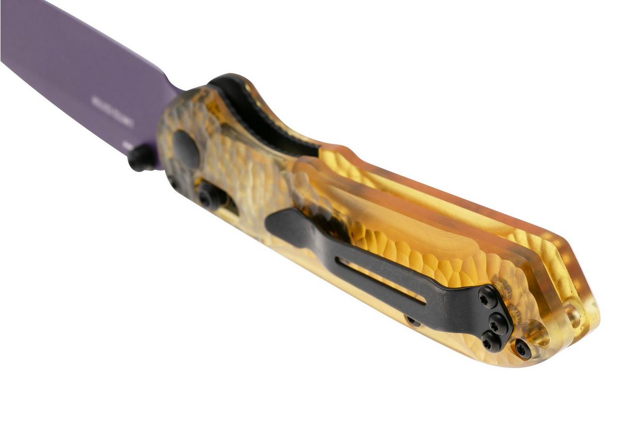 Benchmade Mini Freek 565PL-2501 Amethyst Cerakote CPM M4, Amber Ultem, SHOT Show 2025 Limited Edition zakmes