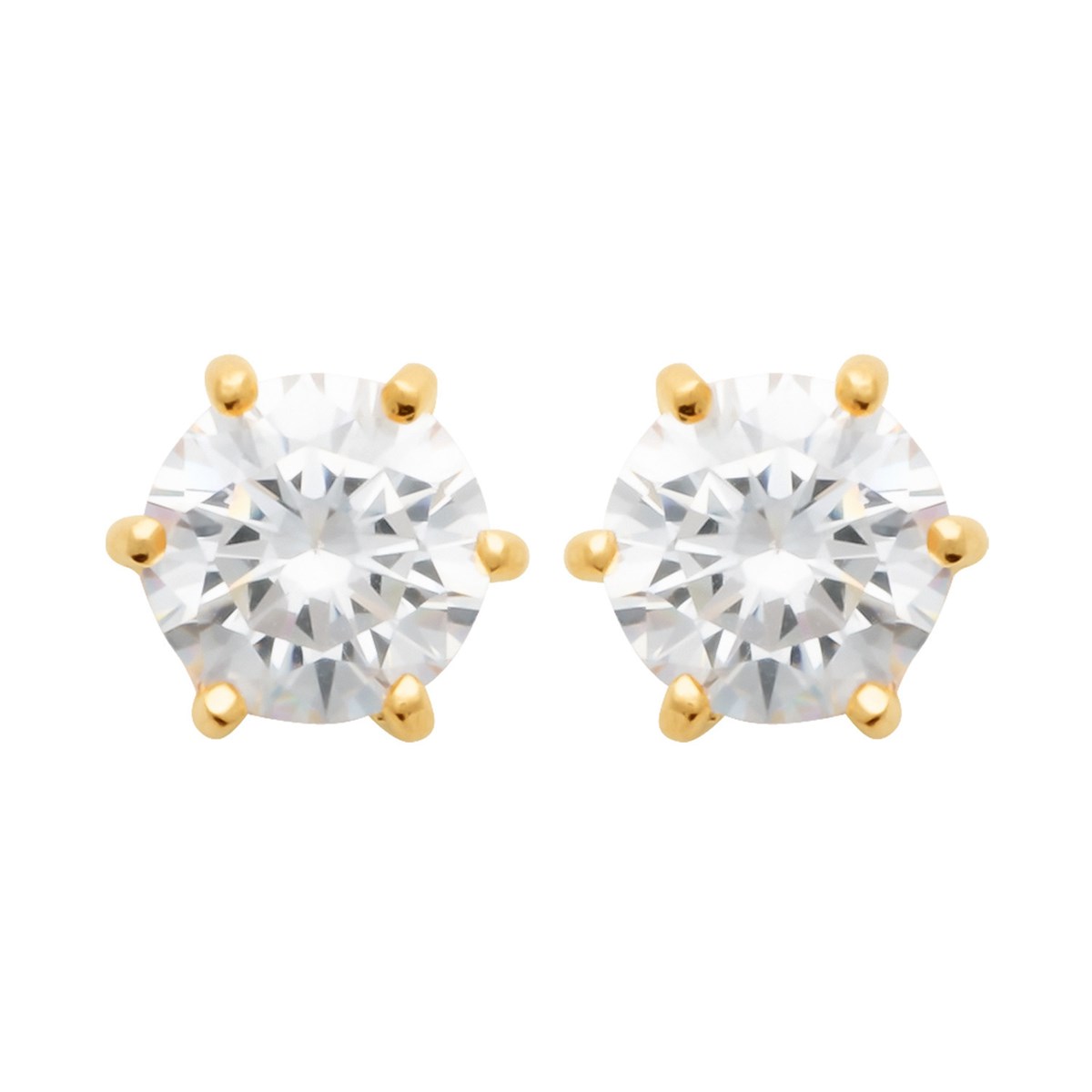 Boucles d'oreilles Brillaxis puces plaqué or oxyde7 mm