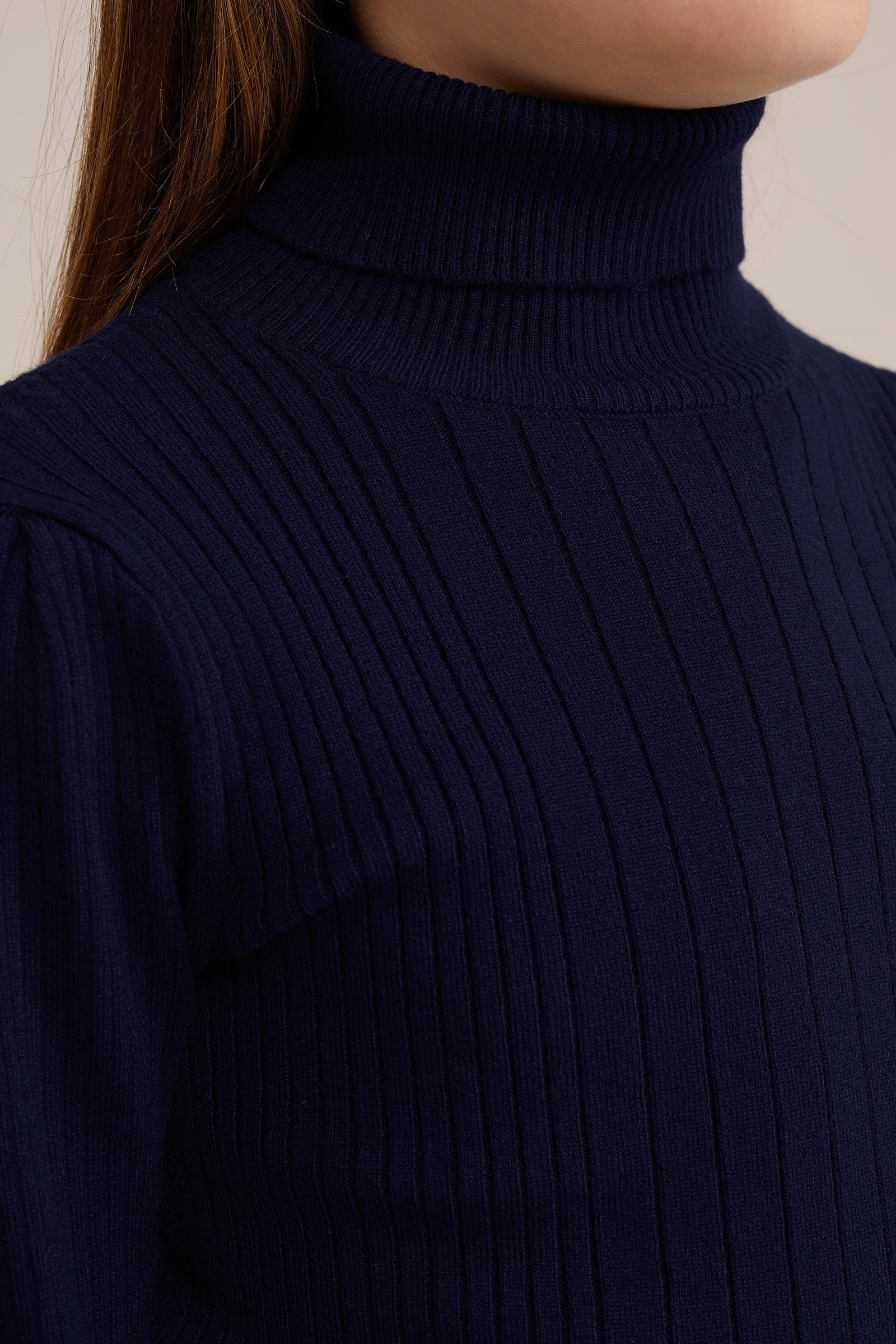 Meisjes coltrui met van ribstof WE Fashion Donkerblauw