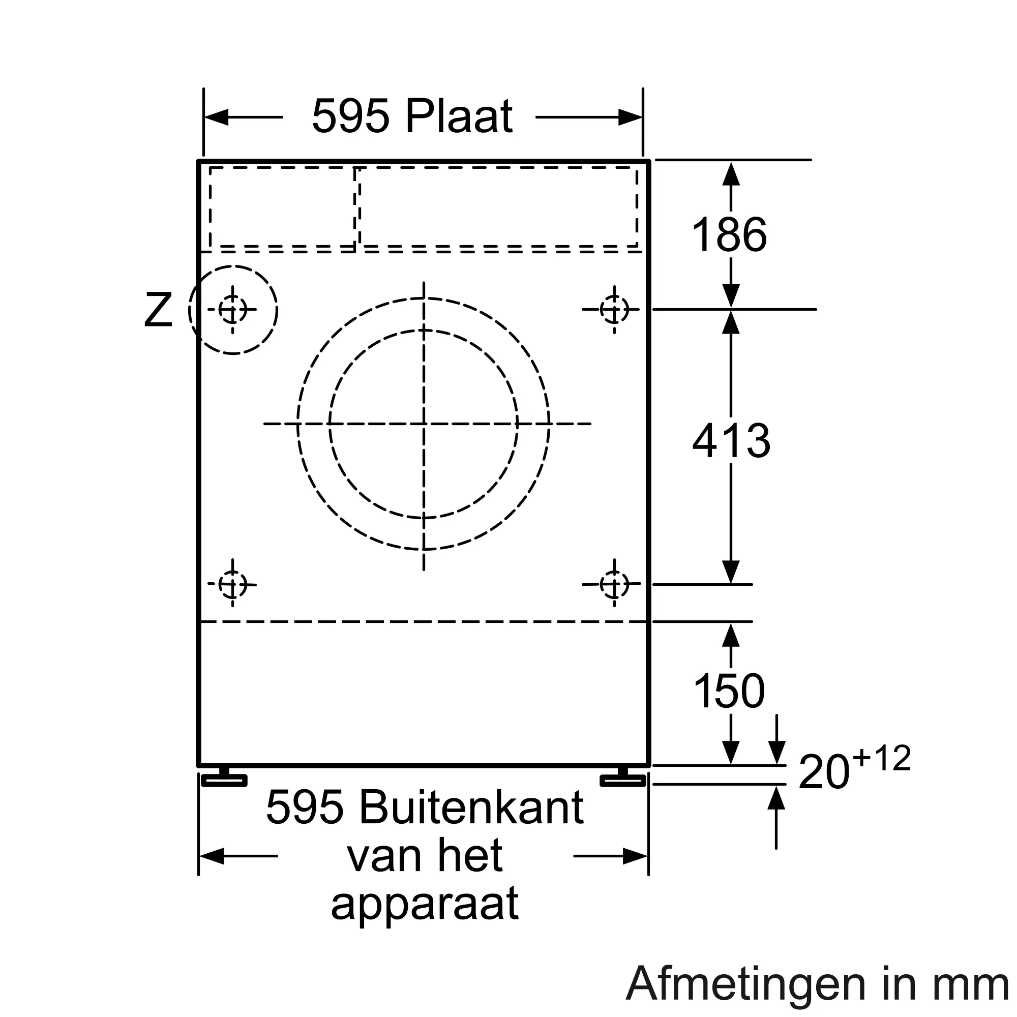 Serie 6 Inbouw was-droogcombinatie 7/4 kg