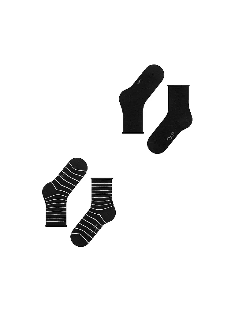 FALKE Sneakersocken Happy Stripe 2er Pkg black schwarz