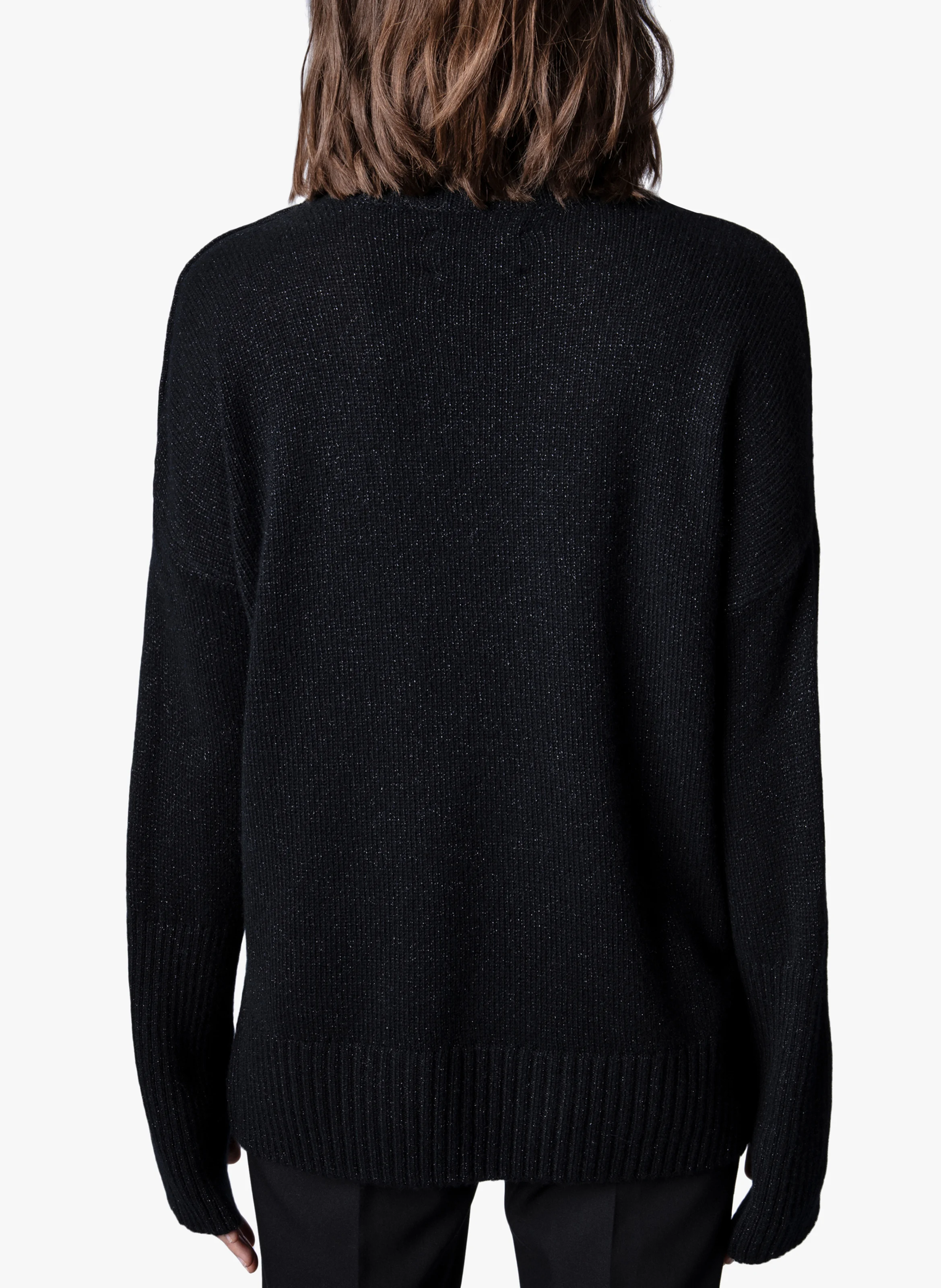 ALMA - Pull col montant en cachemire mélangé | Noir