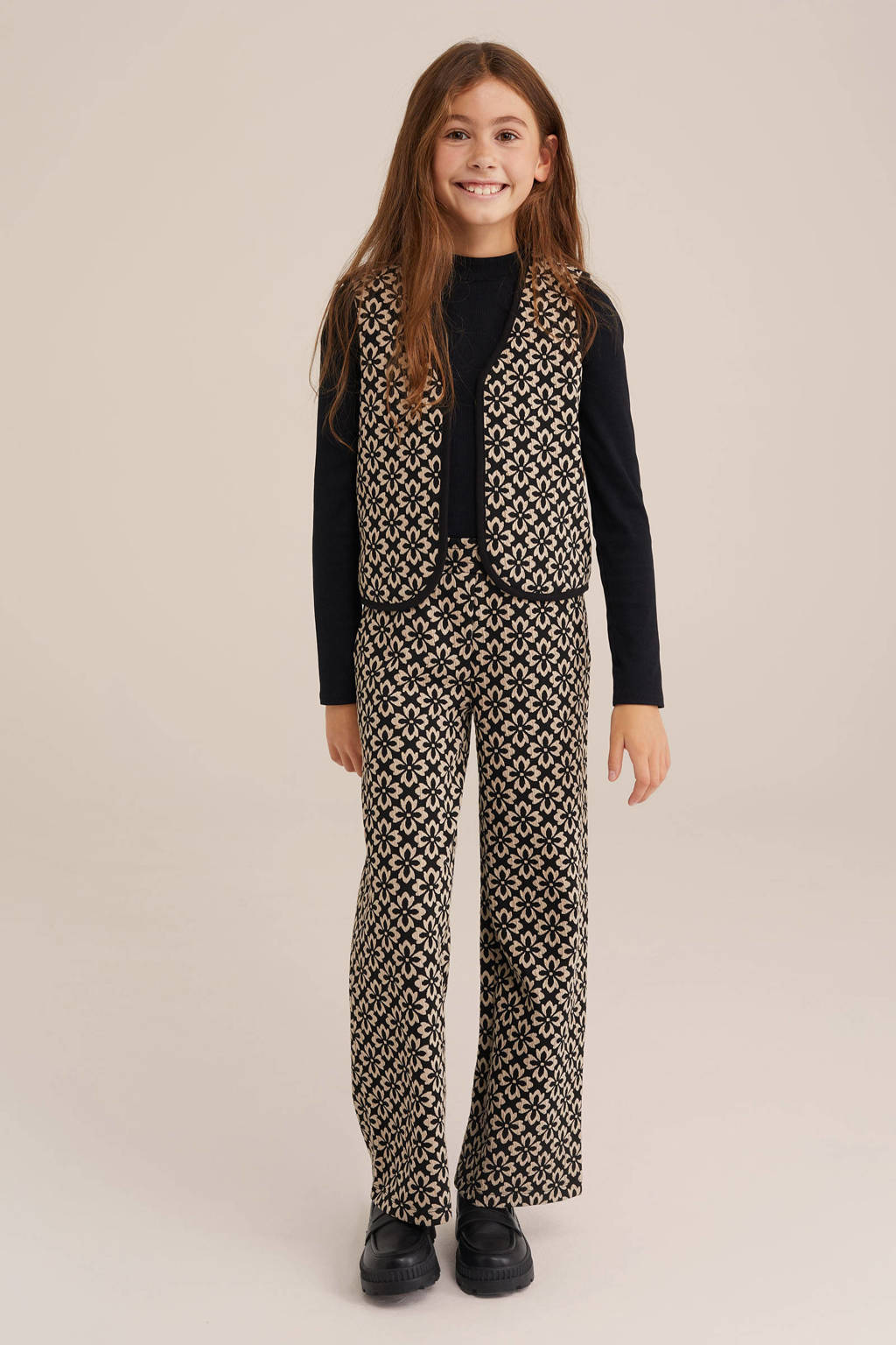 WE Fashion straight palazzo broek zwart