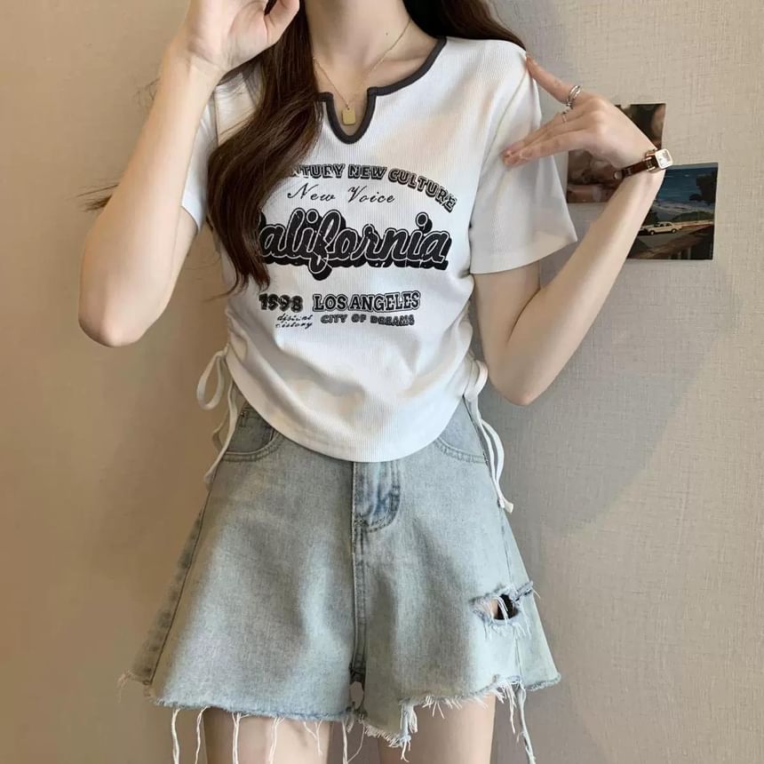 Leoom - T-shirt met korte mouwen en gekerfde letters