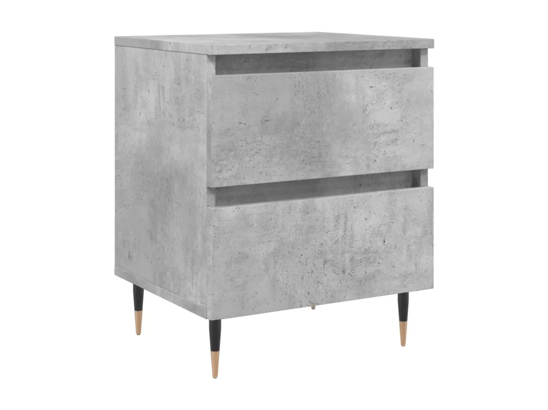 Table de chevet gris béton 40x35x50 cm bois d’ingénierie