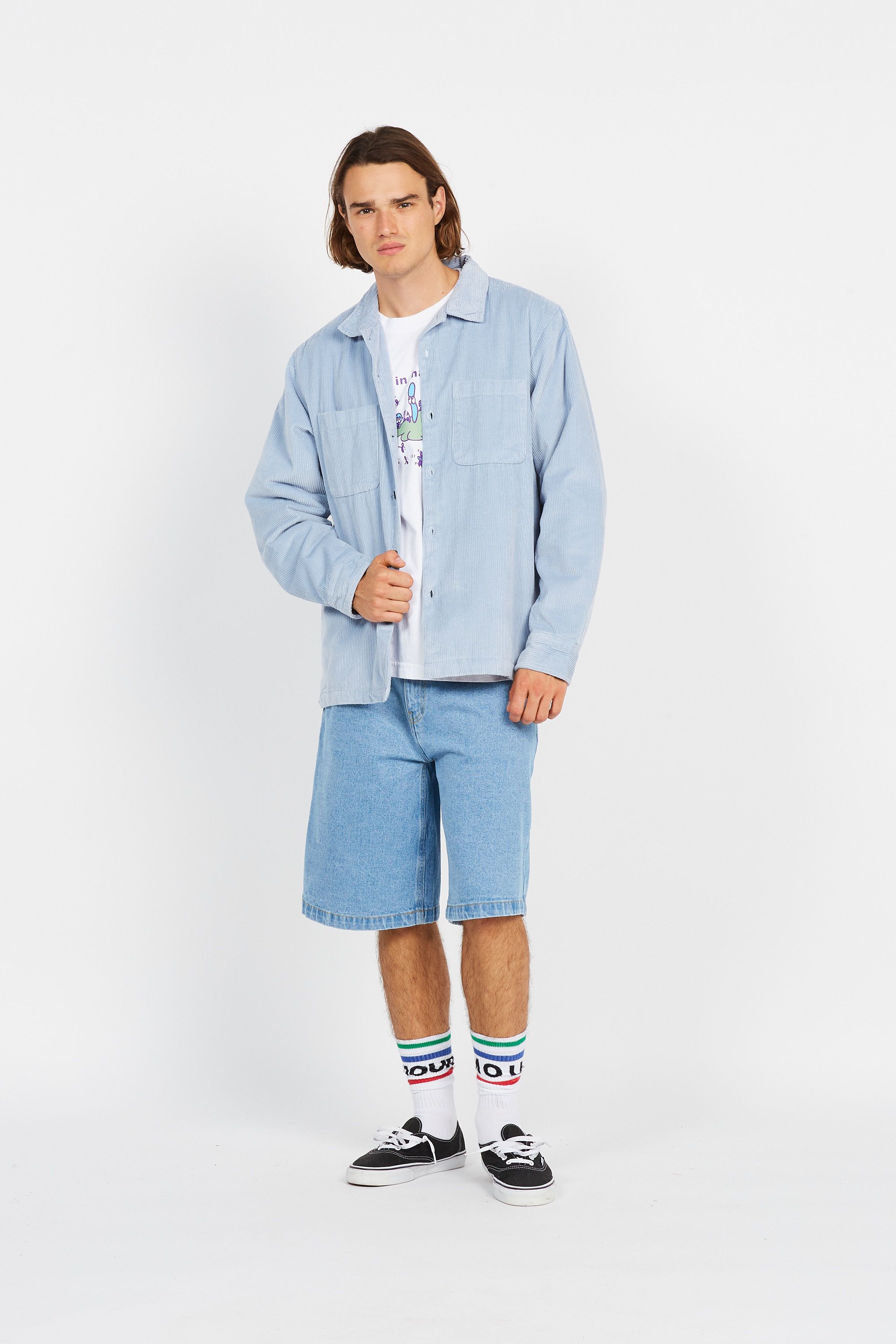 JACKER Short Denim Baggy Short Bleu