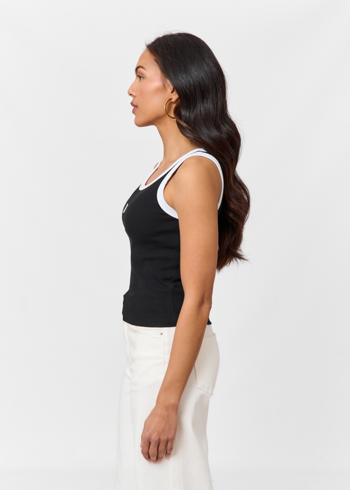 FD contrast tanktop zwart
