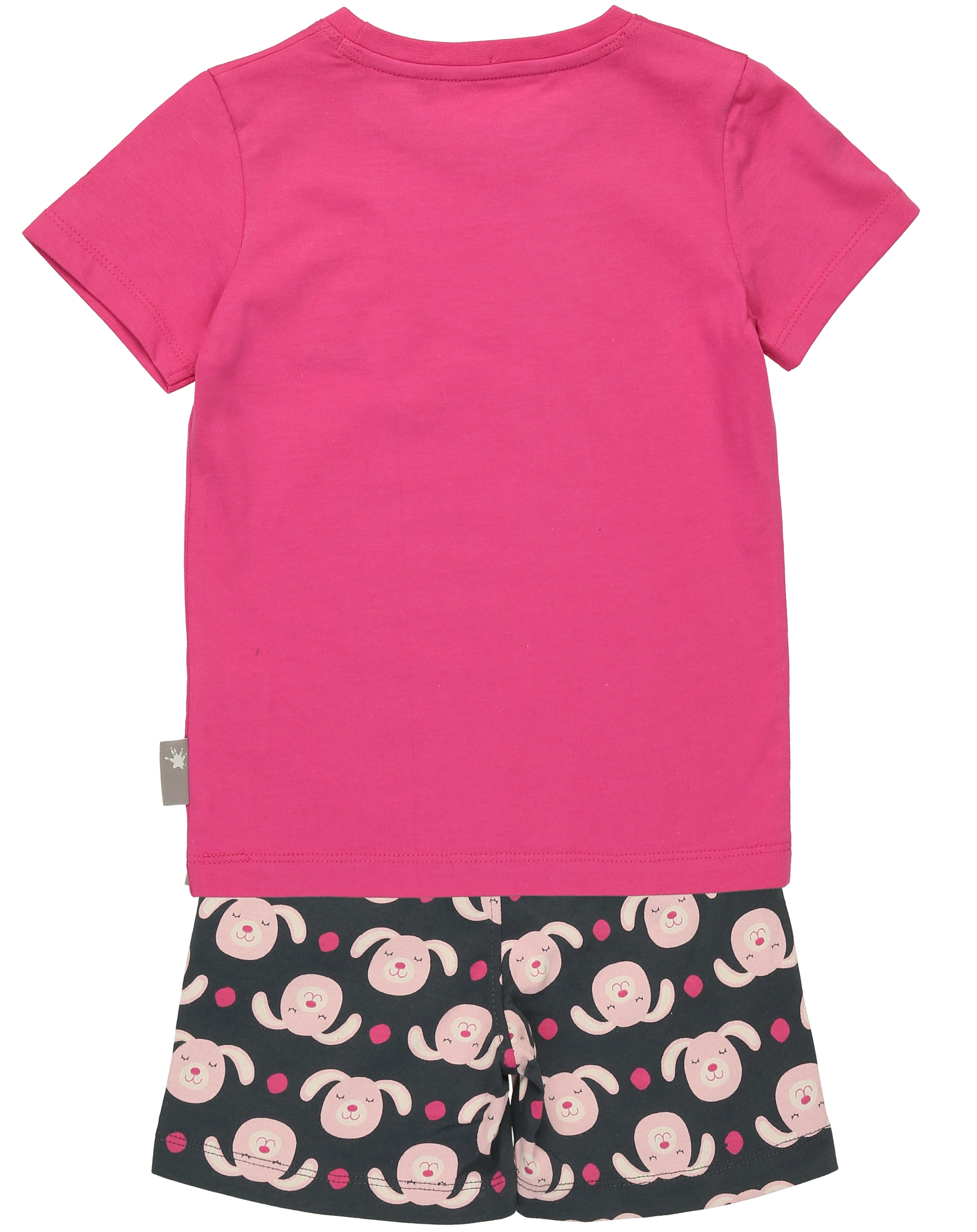 Schlafanzug kurz HASI AOP in pink/grau