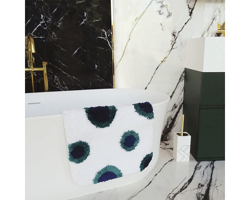 Spirella DEEP FOREST badmat 50 x 80 cm wit blauw groen