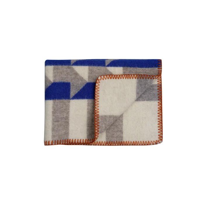 Røros Tweed - Kvam Babydecke, 100 x 67 cm, blau