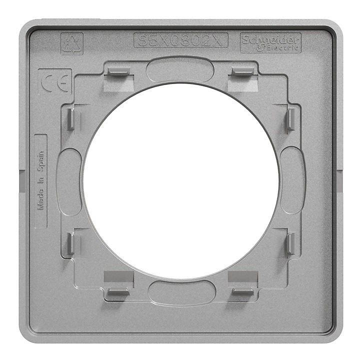 Plaque de finition simple Schneider Electric Odace Touch ardoise liseré aluminium