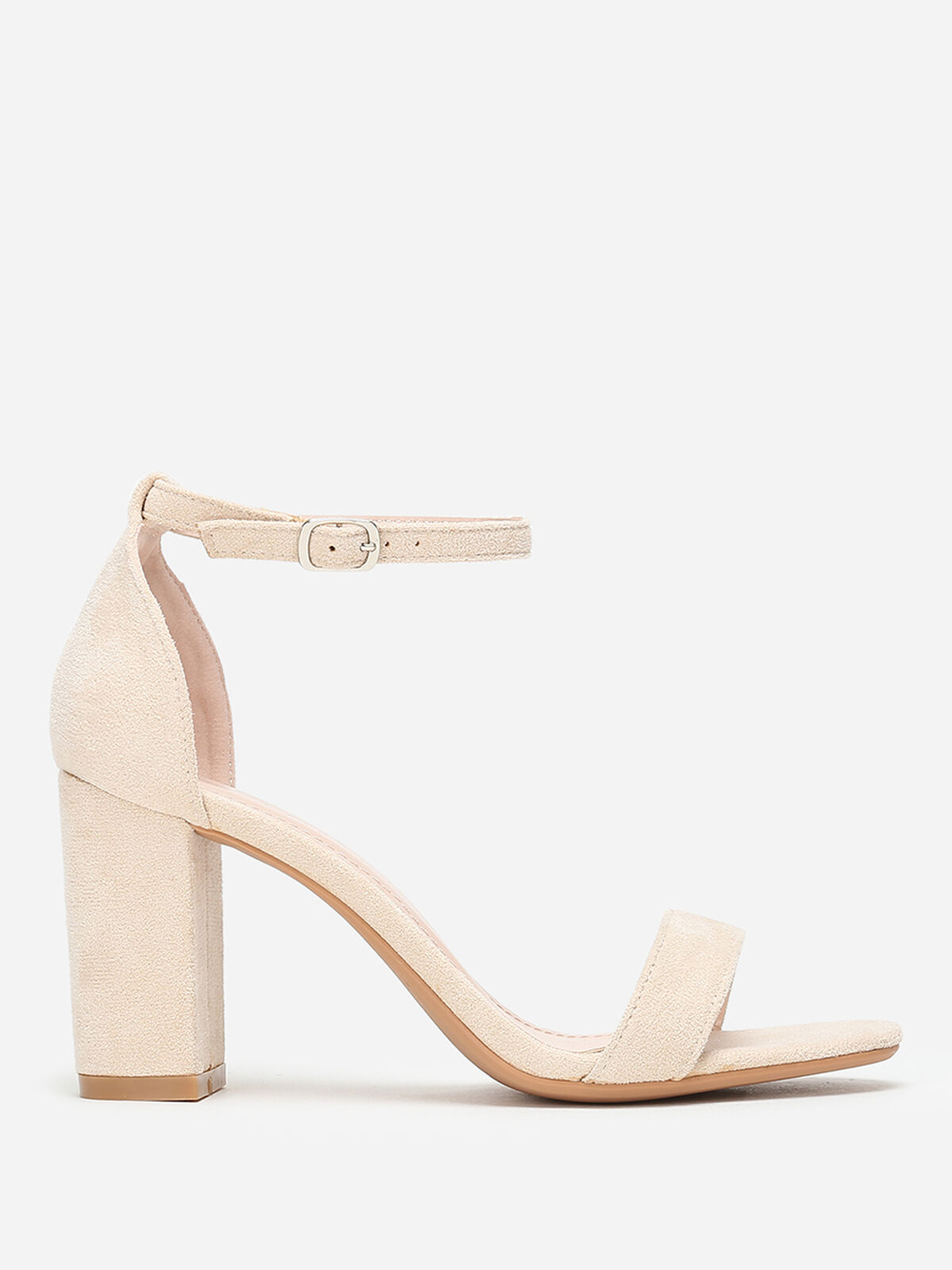 Sandales à brides et talon carré- Beige
