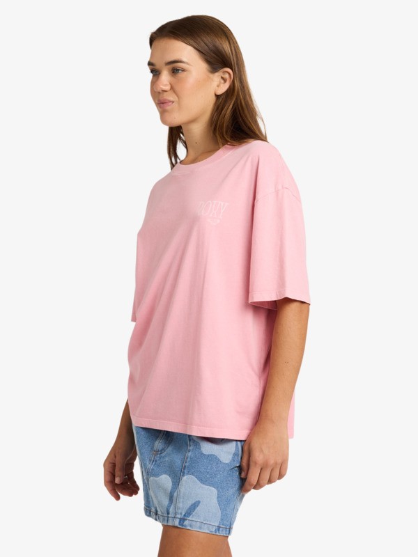 Talloversize Washed T-Shirt à manches courtes Rose Femme