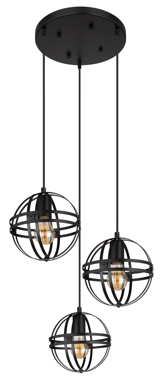 GLOBO Retrofit Pendelleuchte Tamara 47x120 cm Metall schwarz