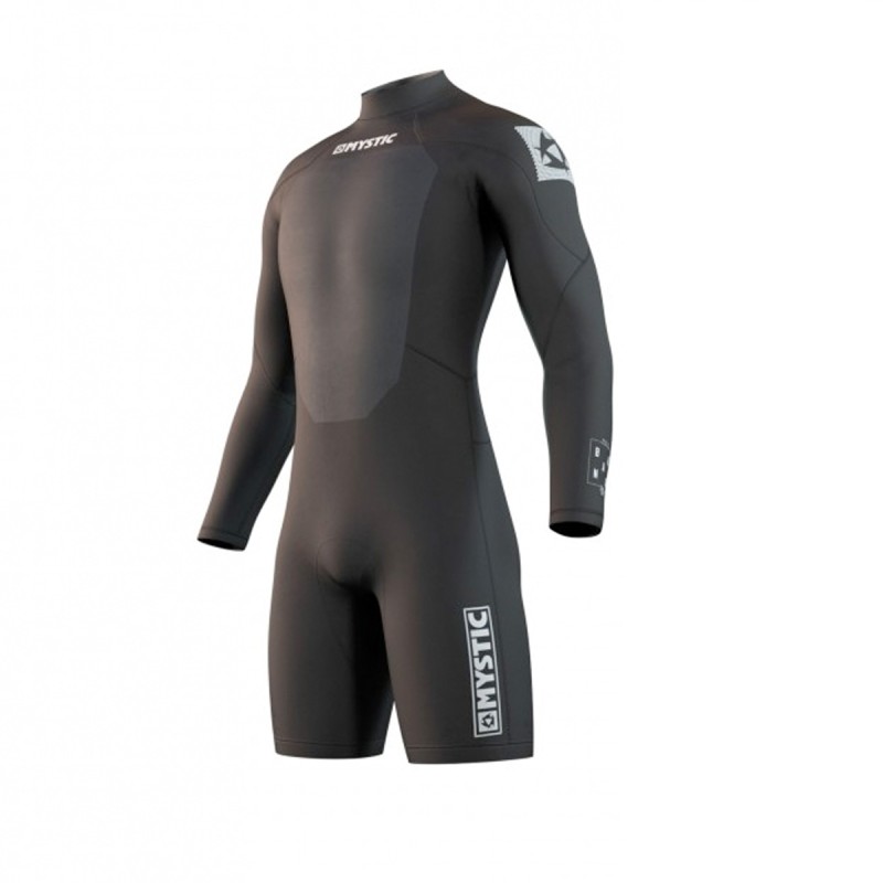 Combinaison Shorty Mystic Homme Brand longarm back-zip 3/2mm Black - The Corner Shop