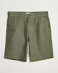 NN07 Crown Linen Shorts Croc Green