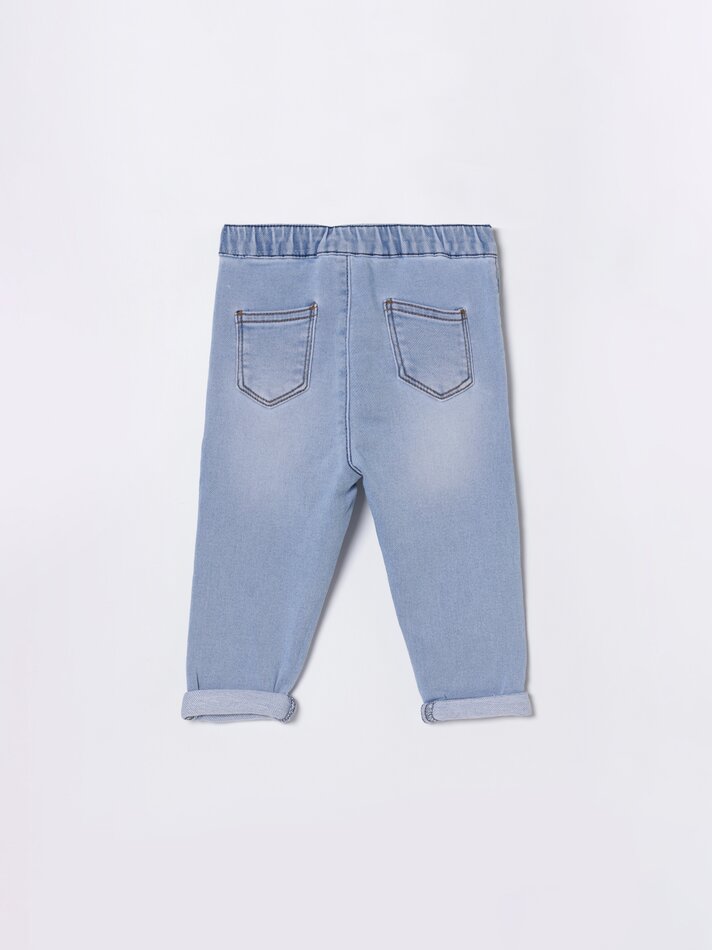 Calça jeans jogger confortável - Azul claro