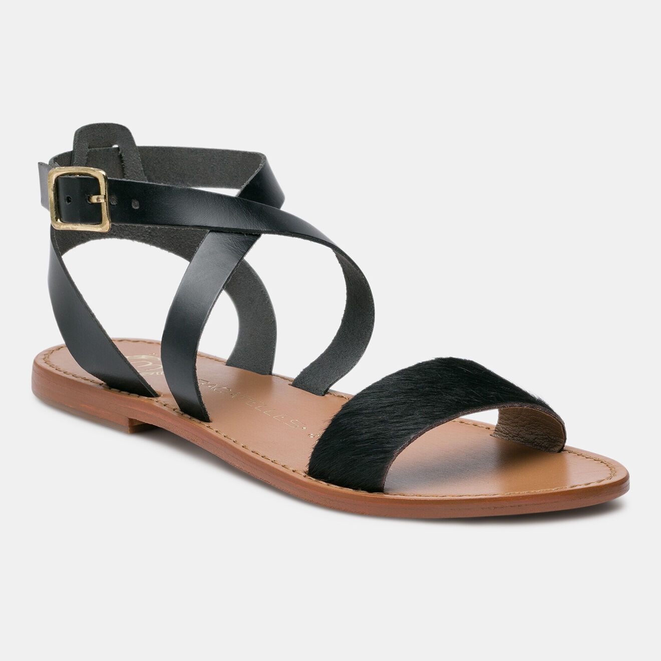 Les Bagatelles Sandales en Cuir Cortaderia noir/marron